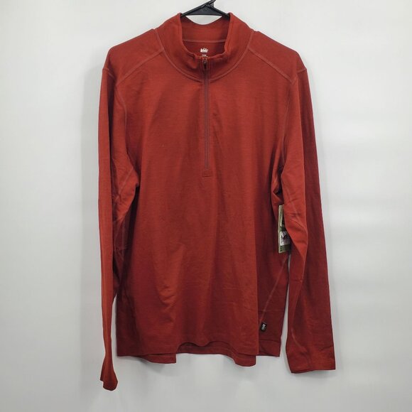 REI Midweight Half Zip Base Layer Top Men Size Large NWT Long Sleeve SMUDGES - Picture 1 of 16